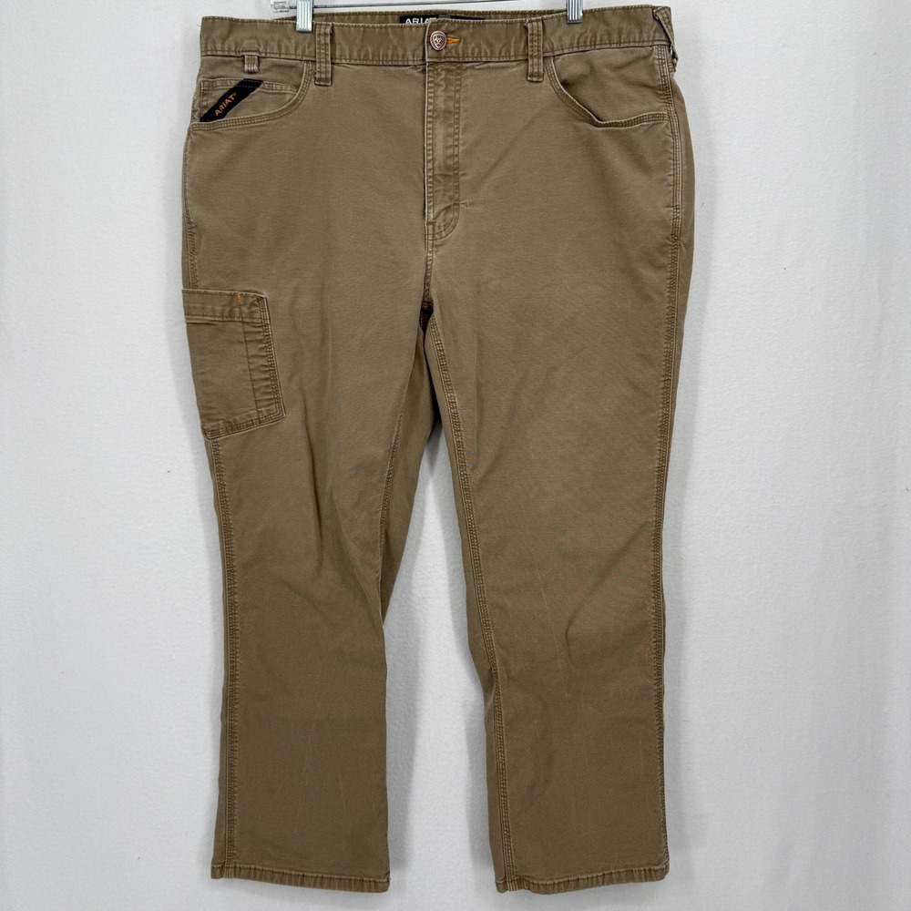 Ariat Rebar M4 Made Tough Pants Mens 40/30 Khaki Relaxed Straight Work Trousers